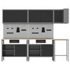 vidaXL Ensemble de placards de travail avec tiroir 10 pcs Noir et gris