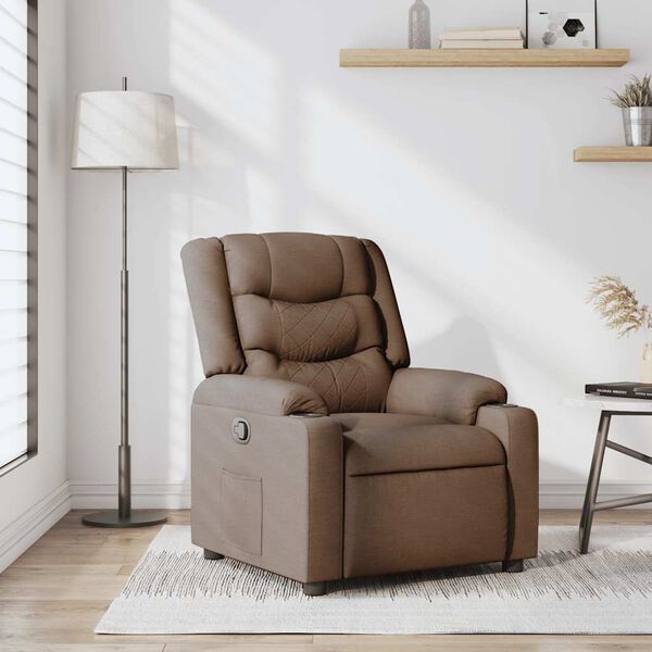 vidaXL Fauteuil inclinable Marron Tissu