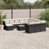 vidaXL Salon de jardin avec coussins 13 pcs noir r&eacute;sine tress&eacute;e