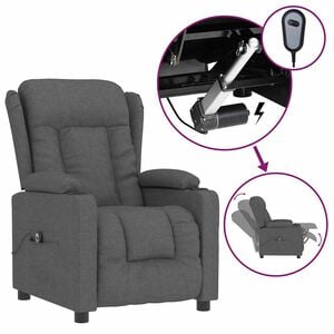 vidaXL Fauteuil inclinable &eacute;lectrique Gris fonc&eacute; Tissu