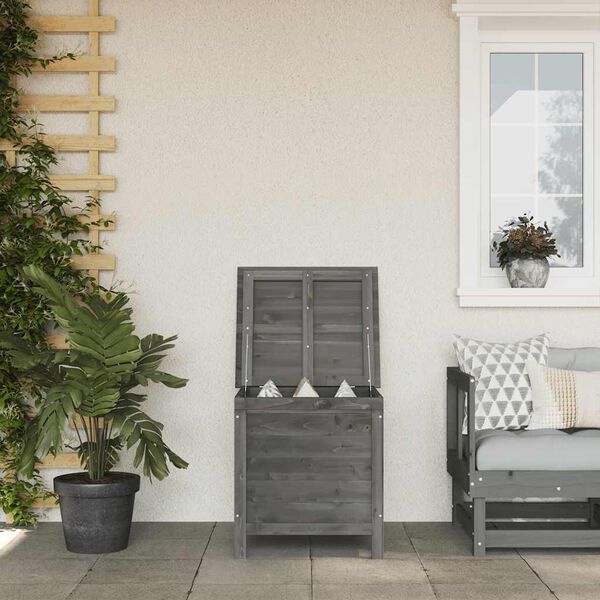 vidaXL Bo&icirc;te de rangement de jardin anthracite bois massif de sapin