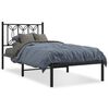 vidaXL Cadre de lit métal sans matelas avec tête de lit noir 90x190 cm