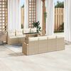 vidaXL Ensemble de canap&eacute; de jardin 7 pcs Beige Poly rotin