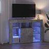vidaXL Meuble TV LED d'Angle Gris b&eacute;ton 100x40x68cm Bois d'ing&eacute;nierie