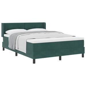 vidaXL Lit &agrave; ressorts avec t&ecirc;te de lit Vert fonc&eacute; 200 x 140 cm Velours