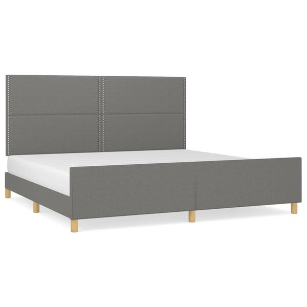 vidaXL Cadre de lit sans matelas gris fonc&eacute; 200x200 cm tissu