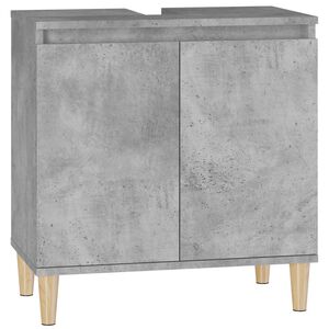 vidaXL Meuble d'&eacute;vier gris b&eacute;ton 58x33x60 cm bois d'ing&eacute;nierie