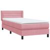vidaXL Sommier &agrave; lattes de lit avec matelas rose 80x220 cm velours