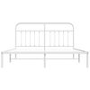vidaXL Cadre de lit m&eacute;tal sans matelas et t&ecirc;te de lit blanc 183x213 cm