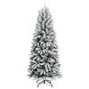 vidaXL Sapin de No&euml;l artificiel avec 150 LED avec support Blanc 150 cm