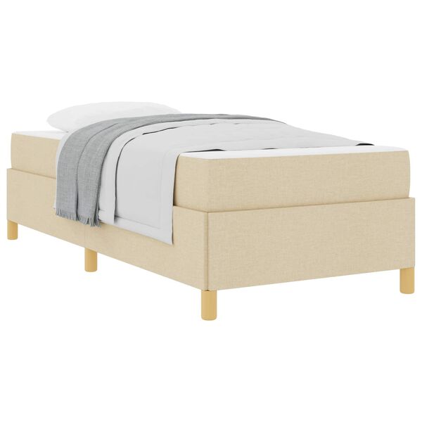 vidaXL Cadre de lit avec matelas Cr&egrave;me 80 x 200 cm tissu