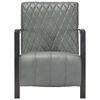 vidaXL Fauteuil gris cuir v&eacute;ritable