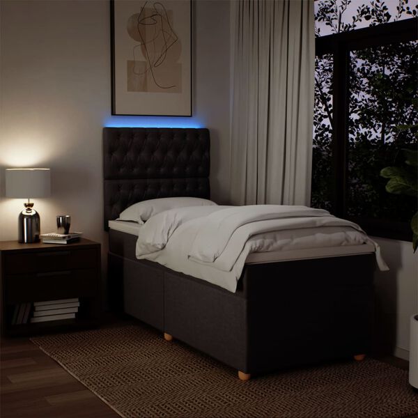 vidaXL Sommier &agrave; lattes de lit avec matelas Marron fonc&eacute; 90x200 cm