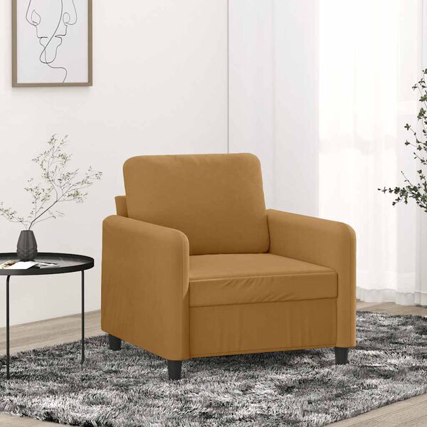vidaXL Fauteuil Marron 60 cm Velours