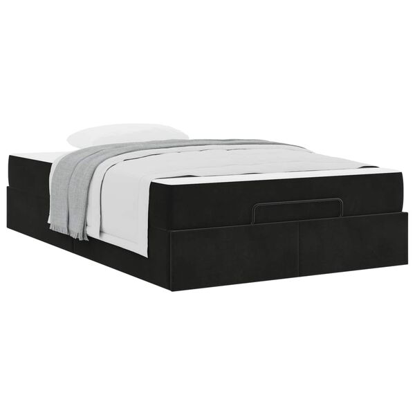 vidaXL Cadre de lit avec matelas avec matelas 2 pcs Noir Velours