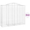 vidaXL Paniers &agrave; gabions arqu&eacute;s 14 pcs 200x50x160/180 cm Fer galvanis&eacute;