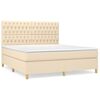 vidaXL Sommier &agrave; lattes de lit avec matelas Cr&egrave;me 180x200 cm Tissu