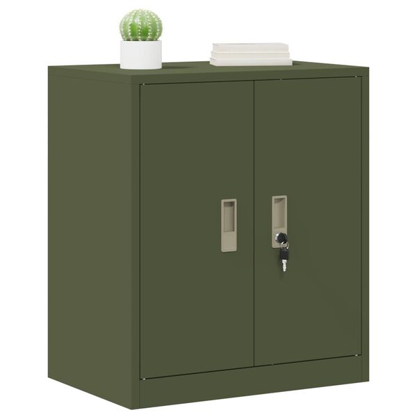 vidaXL Armoire de rangement Vert olive 60 x 40 x 70 cm Acier