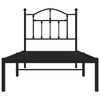 vidaXL Cadre de lit m&eacute;tal sans matelas avec t&ecirc;te de lit noir 90x200 cm