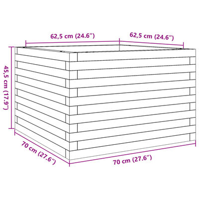 vidaXL Jardinière 70x70x45,5 cm bois massif de douglas