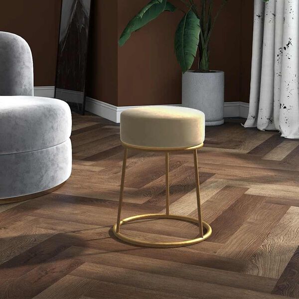 vidaXL Tabouret rond Gris foncé Velours