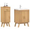 vidaXL Ensemble de mobilier de salle de bain avec tiroir 2 pcs Marron