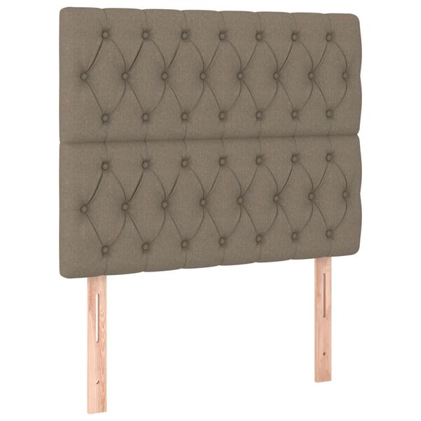 vidaXL T&ecirc;te de lit &agrave; LED Taupe 90x7x118/128 cm Tissu