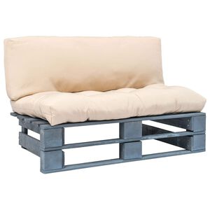 vidaXL Canap&eacute; de jardin palette avec coussins sable Pin&egrave;de