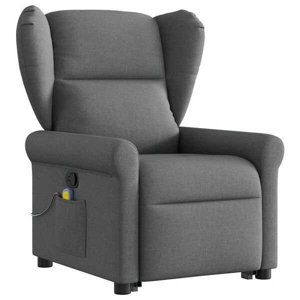 vidaXL Fauteuil de massage inclinable Gris fonc&eacute; Tissu