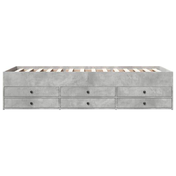 vidaXL Lit de jour avec tiroirs sans matelas gris b&eacute;ton 75x190 cm