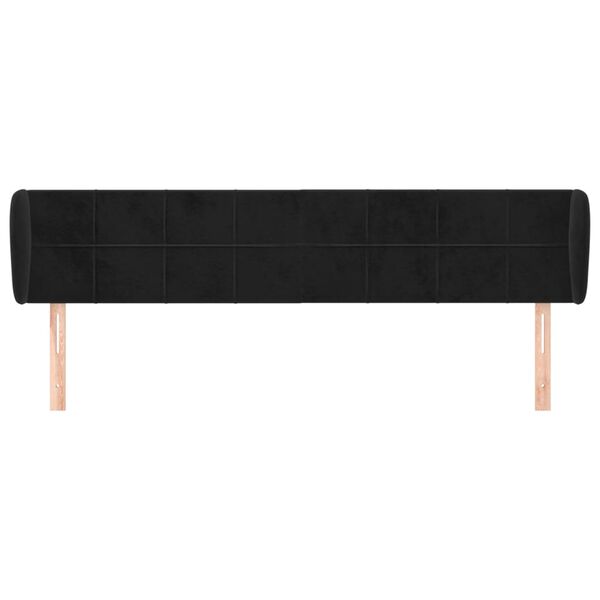vidaXL T&ecirc;te de lit avec oreilles Noir 203x23x78/88 cm Velours