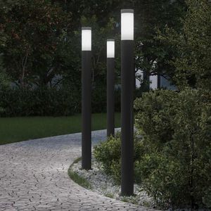 vidaXL Borne lumineuse lot de 3 110 cm acier inoxydable IP44