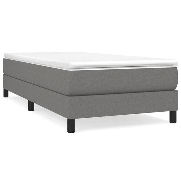 vidaXL Sommier &agrave; lattes de lit avec matelas Gris fonc&eacute; 80x200 cm Tissu