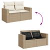 vidaXL Salon de jardin avec coussins 6 pcs beige r&eacute;sine tress&eacute;e
