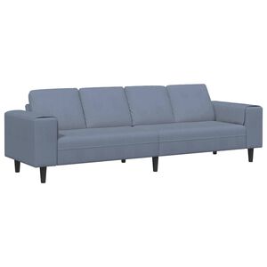 vidaXL Canap&eacute; Bleu 250 x 77 x 76 cm Tissu en velours c&ocirc;tel&eacute;