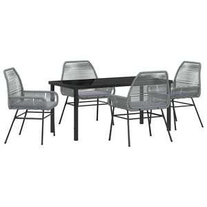 vidaXL Ensemble de salle &agrave; manger pour jardin 5 pcs Gris polyrotin