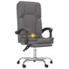 vidaXL Fauteuil de massage inclinable de bureau Gris Similicuir
