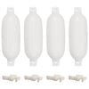 vidaXL Pare-choc de bateau 4 pcs blanc &Oslash; 16x58 cm PVC