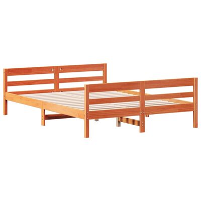 vidaXL Cadre de lit sans matelas cire marron 120x200cm bois pin massif