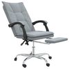 vidaXL Fauteuil inclinable de bureau Gris clair Tissu