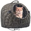 vidaXL Cage de transport pour chats Gris 45x35x35 cm Saule naturel