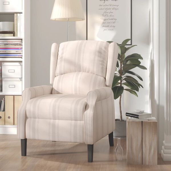 vidaXL Fauteuil inclinable de massage Motif &agrave; lignes Tissu