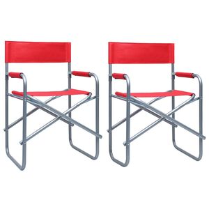 vidaXL Chaises de metteur en sc&egrave;ne lot de 2 Acier Rouge