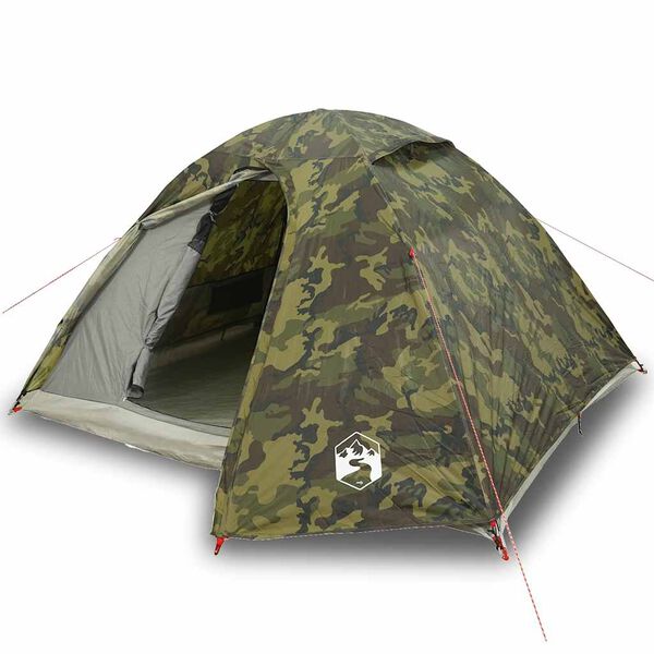 vidaXL Tente de camping &agrave; d&ocirc;me 3 personnes camouflage imperm&eacute;able