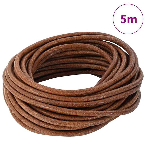 vidaXL Corde en Cuir Marron Clair &Oslash;4 mm x 5 m Cuir