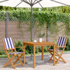 vidaXL Chaises de jardin lot de 2 bleu/blanc bois acacia massif tissu