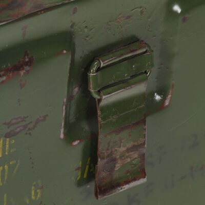 vidaXL Coffre de rangement Style militaire 68x24x66 cm Fer