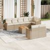 vidaXL Salon de jardin avec coussins 9 pcs beige r&eacute;sine tress&eacute;e