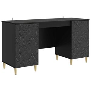 vidaXL Bureau Noir Bois d'ing&eacute;nierie 142,5 x 50 x 75 cm