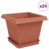 vidaXL Pots de plantes 24 pcs Rouge brique 20 x 20 x 16 cm Plastique